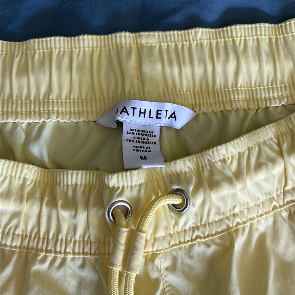 Athleta Yellow Athletic Shorts Lightweight Elastic Waist - Picture 3 of 5